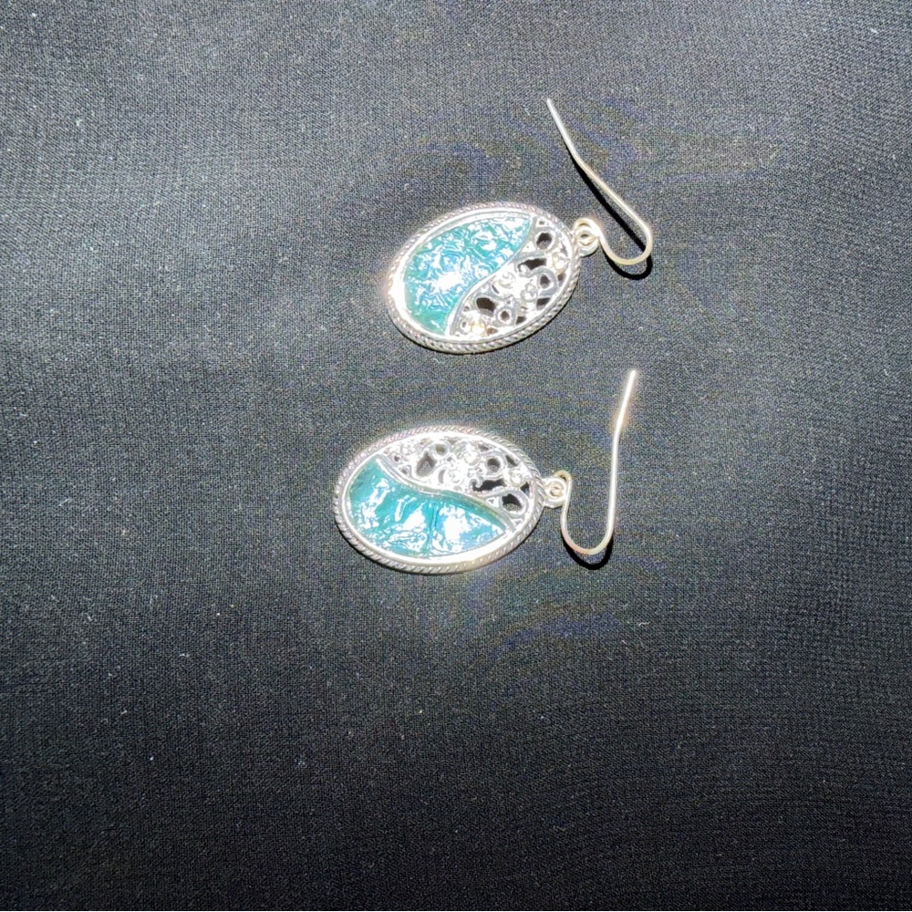Elegant Silver and Blue Dangle Earrings